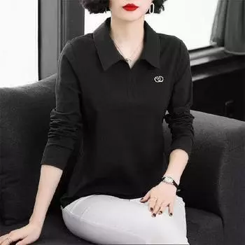 Женские топы с воротником-стойкой и длинными рукавами, облегающие, большого размера, с длинными рукавами, на весну и осень 5XL