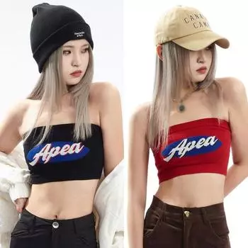 Женские топы-топы с тонкими сексуальными вырезами и пупком с принтом букв