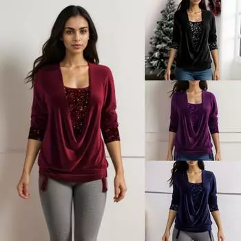 Женские топы весна-осень с бусинами и оборками, сексуальные винтажные футболки с длинным рукавом, свободные повседневные футболки Befree Boho XXXXXL