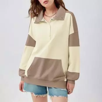 Женские топы Женские блузки Женские повседневные повседневные топы Модные рубашки с длинными рукавами с принтом Топы Футболка Пуловеры Топы L бежевый