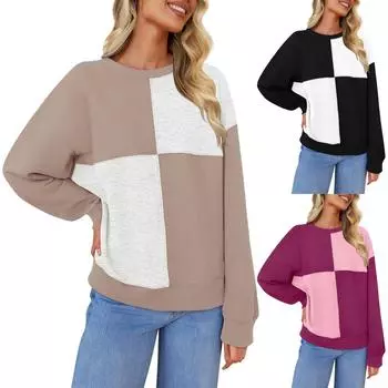 Женские топы Женские блузки Женские повседневные повседневные топы Модные рубашки с длинными рукавами с принтом Топы Футболка Пуловеры Топы M серый