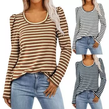 Женские топы Женские блузки Женские повседневные повседневные топы Модные рубашки с длинными рукавами с принтом Топы Футболка Пуловеры Топы L чёрный