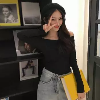 Женские топы, женские футболки, простые, приталенные, короткие, однотонные L чёрный