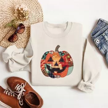 Женские топы Женский свитшот с длинным рукавом Повседневный с круглым вырезом Свободного кроя Пуловер Флисовые топы XXL бежевый