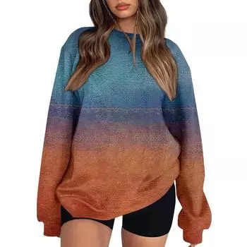 Женские топы Женский свитшот с длинным рукавом Повседневный с круглым вырезом Свободного кроя Пуловер Флисовые топы M шафрановый