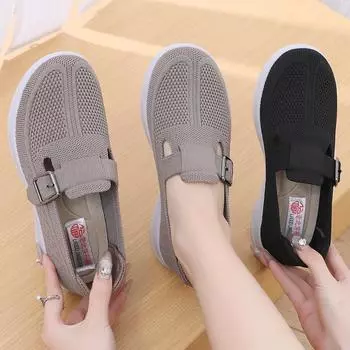 Женские трикотажные сетчатые легкие кроссовки-носки, дышащие повседневные кроссовки для ходьбы, удобные туфли-лоферы на платформе, кроссовки для тренировок на плоской подошве для женщин 35