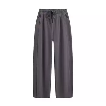 Женские трикотажные шаровары из хлопка с высокой талией и широкими штанинами M