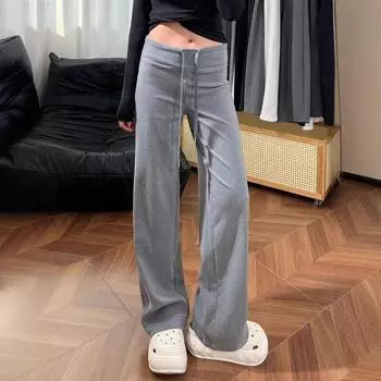 Женские трикотажные штаны для йоги с высокой талией — коллекция осень 2024 г. L светло-серый