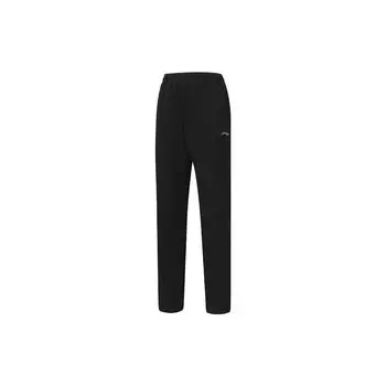 Женские трикотажные спортивные брюки Li Ning Fitness Series с однотонным логотипом, черные AKLT972-1 S
