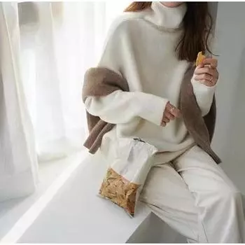 Женские трикотажные свитера, базовый теплый винтажный свитер, вязаный толстый свободный однотонный пуловер, джемпер для женщин One Size синий