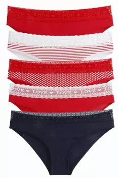 Женские трусики, 5 шт., лайкра и хлопок Love Christmas Valentine