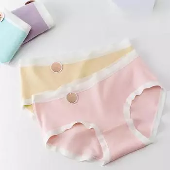Женские трусики, антибактериальное комфортное нижнее белье, минималистичные трусы со средней талией M розовый