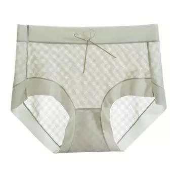 Женские трусики, бесшовные антибактериальные трусики со средней талией, большие размеры, из прозрачной сетки, женское нижнее белье, тонкие трусы для девочек L чёрный