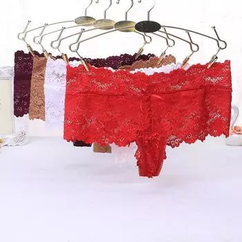 Женские трусики бесшовные кружевные трусы с низкой талией One Size