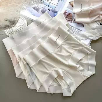 Женские трусики бесшовные с высокой талией из тонкого шелка, высокая эластичность, хорошая воздухопроницаемость, твердые XL розовый