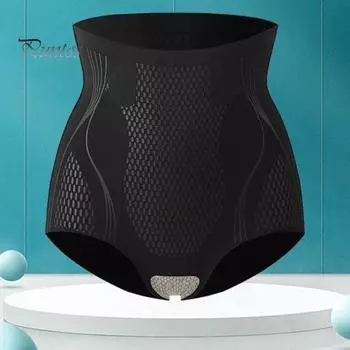 Женские трусики бесшовные с высокой талией, утягивающие живот, корректирующие фигуру, эластичные, послеродовые трусы, приподнимающие ягодицы, хорошо пропускающие воздух, облегающие, повседневные, спортивные XL бежевый