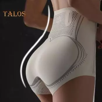 Женские трусики бесшовные с высокой талией, утягивающие живот, корректирующие фигуру, эластичные, послеродовые трусы, приподнимающие ягодицы, хорошо пропускающие воздух, облегающие, повседневные, спортивные M чёрный