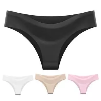 Женские трусики, бесшовные, со средней талией, из ледяного шелка, с хорошей воздухопроницаемостью, однотонные, облегающие, тонкие, быстросохнущие, повседневные, спортивные S розовый
