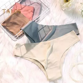 Женские трусики, бесшовные, со средней талией, ледяной шелк, хорошая воздухопроницаемость, однотонные, облегающие, тонкие, быстросохнущие, повседневные спортивные трусы, женские трусы M легкие вина красного