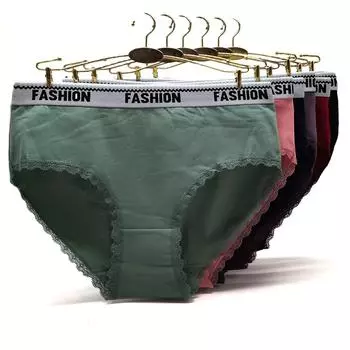 Женские трусики больших размеров, хлопковое нижнее белье, трусы со средней посадкой, комплект мягких трусов, женское нижнее белье, 6 шт.