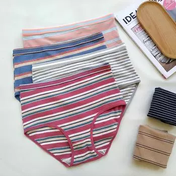 Женские трусики больших размеров с резьбой, хлопковое нижнее белье, треугольные трусики, трусики с высокой талией L абрикосовый