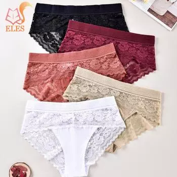 Женские трусики больших размеров, сексуальные кружевные трусы больших размеров с высокой талией, нижнее белье XL чёрный
