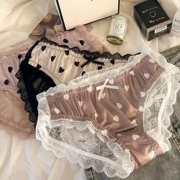 Женские трусики больших размеров, женские трусы, прозрачное дышащее сексуальное нижнее белье со средней талией XL чёрный