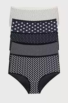 Женские трусики большого размера, 5 шт., хлопок, лайкра