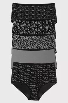 Женские трусики большого размера, 5 шт., хлопок, лайкра