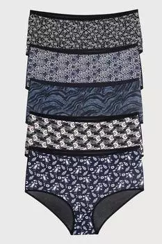 Женские трусики большого размера, 5 шт., хлопок, лайкра