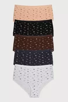 Женские трусики большого размера, 5 шт., хлопок, лайкра