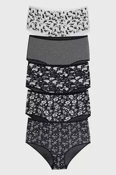 Женские трусики большого размера, 5 шт., хлопок, лайкра