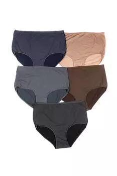 Женские трусики большого размера, 5 шт., хлопок, лайкра
