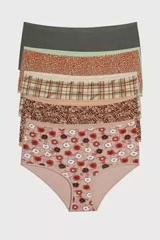 Женские трусики большого размера, 5 шт., хлопок, лайкра