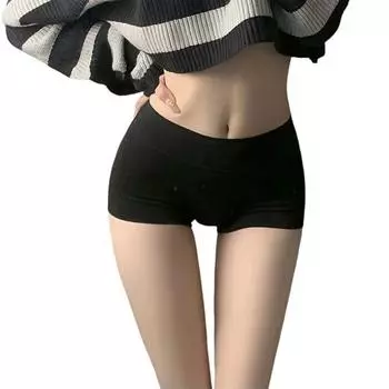 Женские трусики-боксеры из хлопка, бесшовные, эластичные, для повседневной носки XXXL чёрный