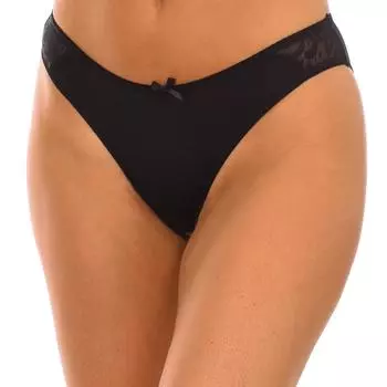 Женские трусики-брифы D08G7 из эластичной ткани для женщин L чёрный
