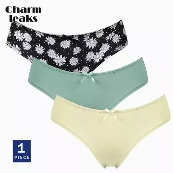 Женские трусики Charmleaks, шелковистые трусы с подсолнечником, нижнее белье со средней талией, 1 шт.