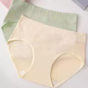 Женские трусики, дышащие трусы, нижнее белье с высокой талией, антибактериальные трусики с промежностью M розовый