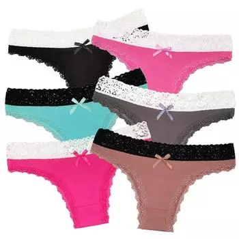 Женские трусики, хлопковое нижнее белье, сексуальные кружевные трусы, комплект, женское нижнее белье для девочек, женское нижнее белье, 6 шт./компл. M