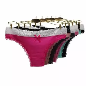Женские трусики, хлопковое нижнее белье, сексуальные кружевные трусы, комплект, женское нижнее белье для девочек, женское нижнее белье, 6 шт./компл. M