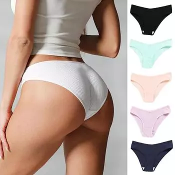 Женские трусики, хлопковое нижнее белье, трусы для девочек, мягкие трусики с низкой посадкой, женские трусы, женское бикини M-XL M белый