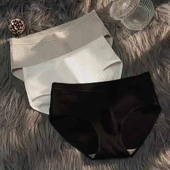 Женские трусики, хлопковые дышащие удобные трусы M белый