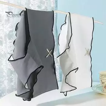 Женские трусики из 3 предметов, бесшовные, с бантом, однотонные, со средней талией, с отличной воздухопроницаемостью, влагоотводящие, с присборенной кромкой, эластичные, нижнее белье для повседневного ношения XL разноцветный