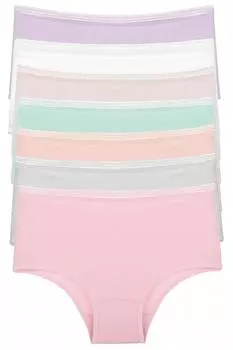 Женские трусики из лайкры с высокой талией, набор из 7 шт.