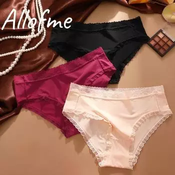 Женские трусики из ледяного шелка FINETOO, бесшовное и бесследное нижнее белье, сексуальное кружевное нижнее белье S белый