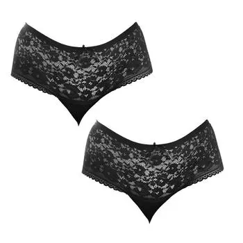 Pack-2 Женские трусики из микрофибры Q-EN203, Женское нижнее белье, Женские трусики, Нижнее белье-брифы XXL чёрный