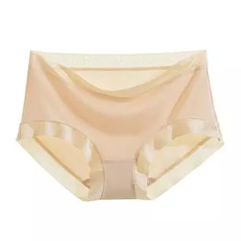 Женские трусики из модала, антибактериальное бесшовное нижнее белье со средней талией, дышащие треугольные трусики больших размеров для женщин M телесный