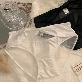 Женские трусики из прозрачной сетки с большим бантом и декором из атласа с открытой средней талией, однотонные, облегающие, тонкие, быстросохнущие, повседневные спортивные трусы L светло-розовый