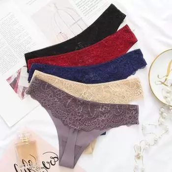 Женские трусики из тонкого ледяного шелка, кружевные, с низкой талией, бесшовные, однотонные, с хорошей воздухопроницаемостью, женские трусы, женское повседневное нижнее белье