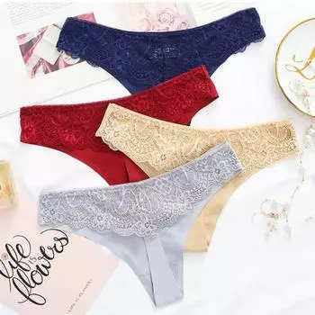 Женские трусики из тонкого ледяного шелка, кружевные, с низкой талией, бесшовные, однотонные, с хорошей воздухопроницаемостью, женские трусы, женское повседневное нижнее белье
